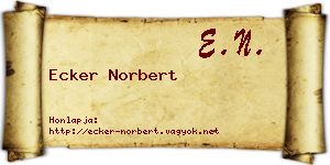 Ecker Norbert névjegykártya